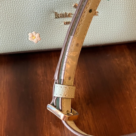 Kate Spade:Darcy Aphrodite Mint Green Floral Small Bucket CrossbodyBag- GoldTone - Picture 7 of 16